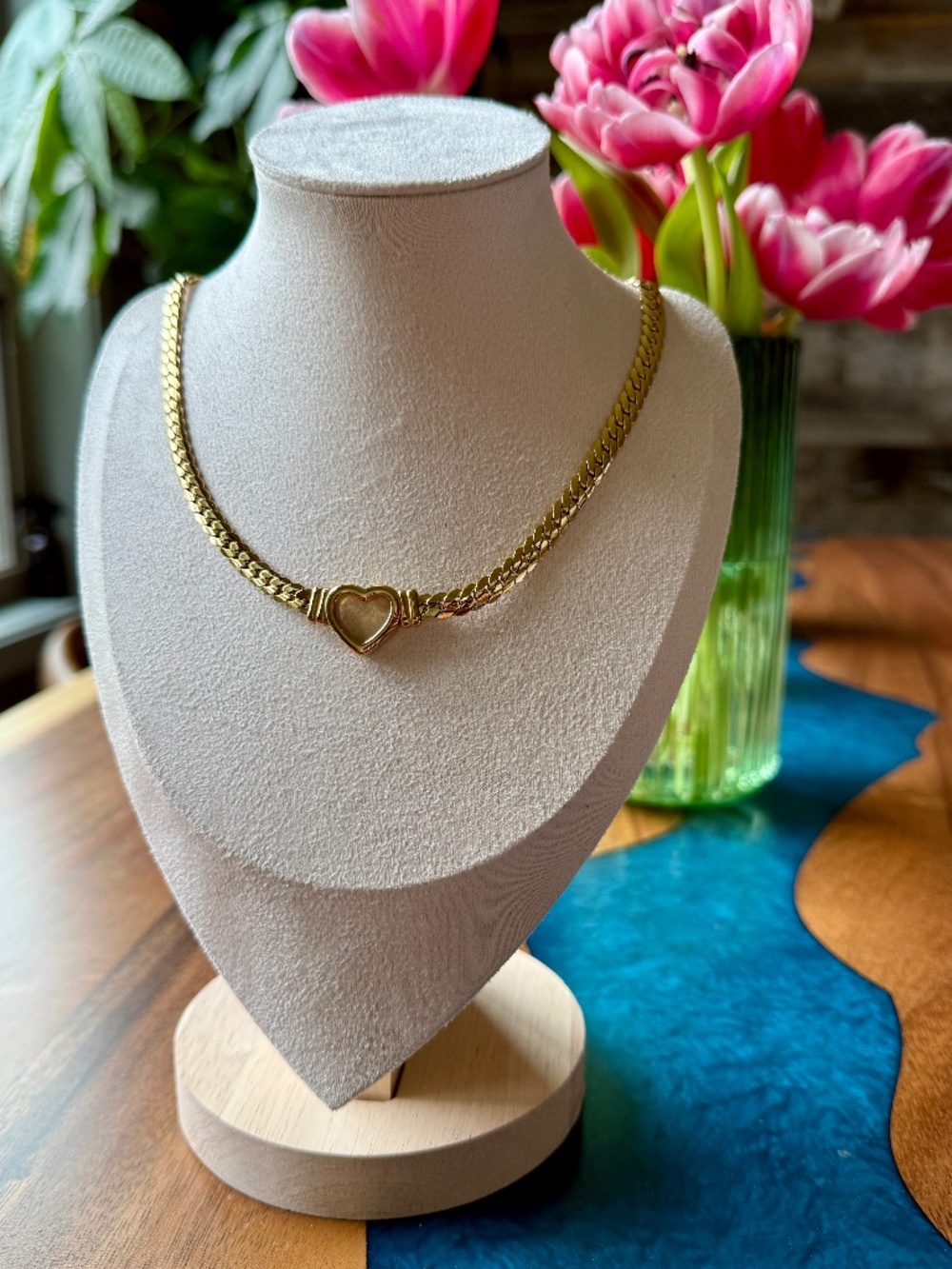 Stainless Steel 18k Gold Plated Heart Necklace